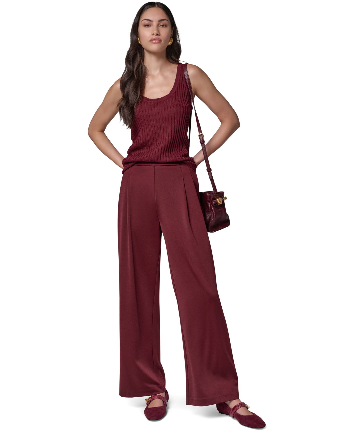 Women's Straight-Leg Pull-On High-Rise Pants