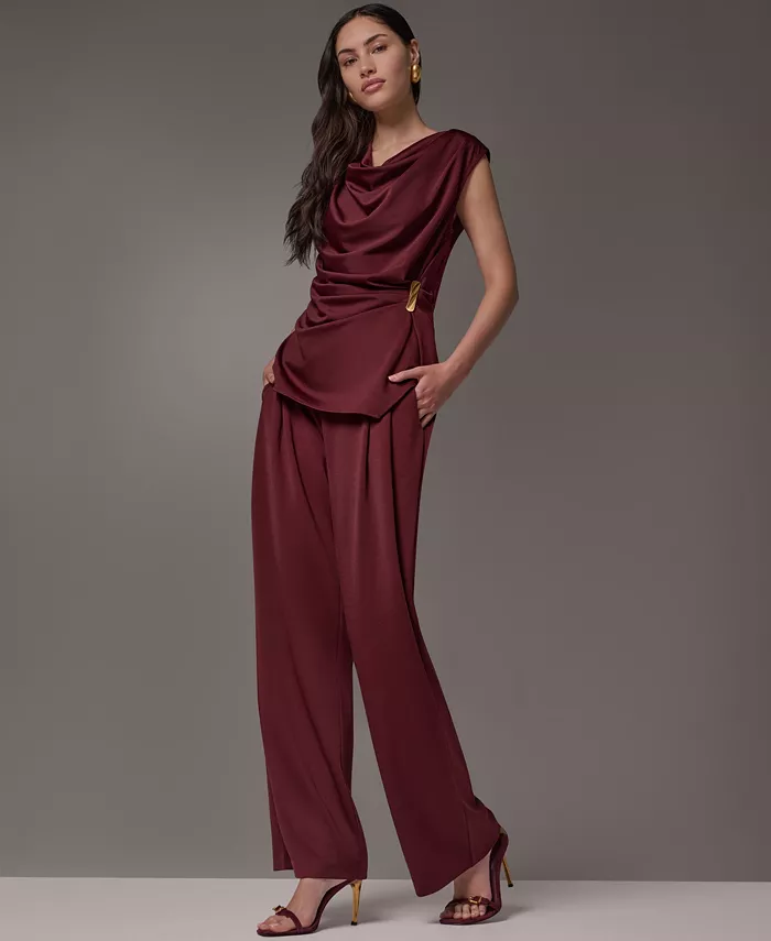 Women's Cowl Neck Draped Sleeveless Blouse - thumbnail 8