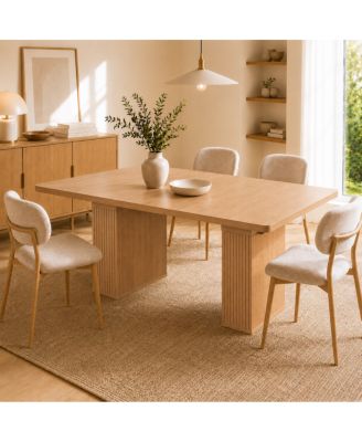 Modern Expandable Dining Table with Storage for 6-10