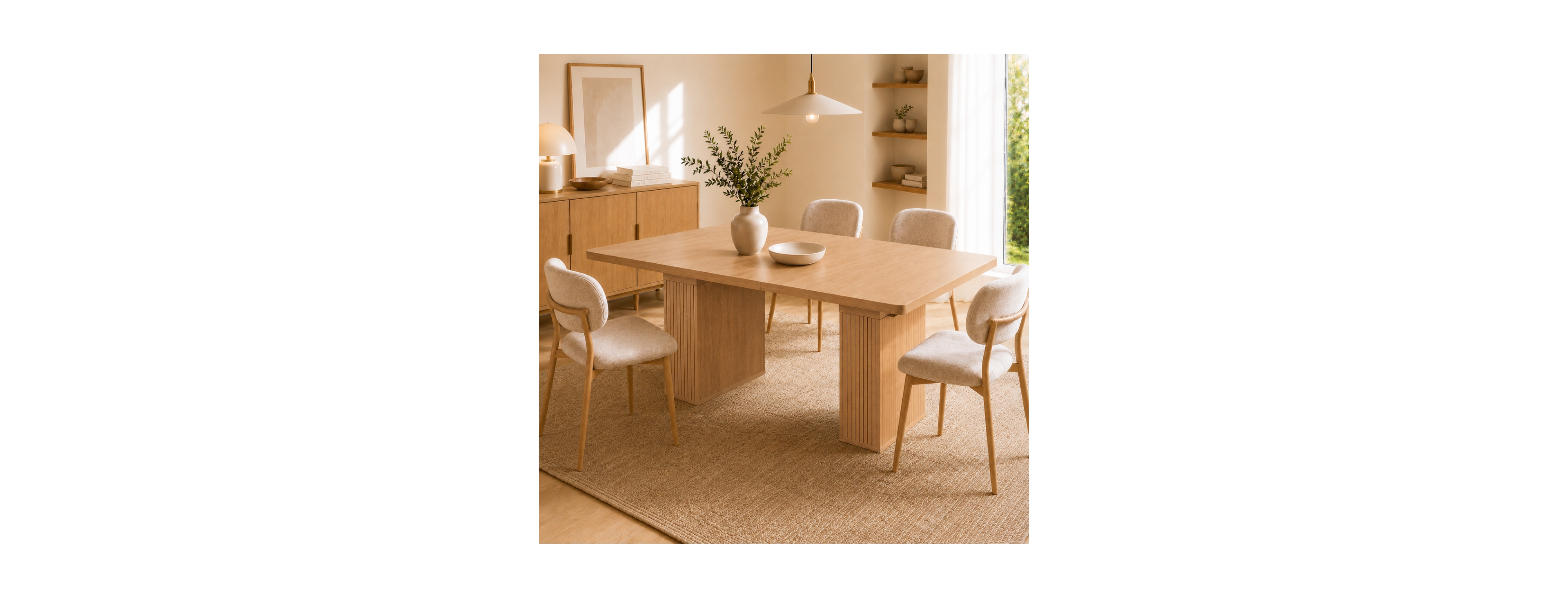 Streamdale Furniture Modern Expandable Dining Table with Storage for 6-10