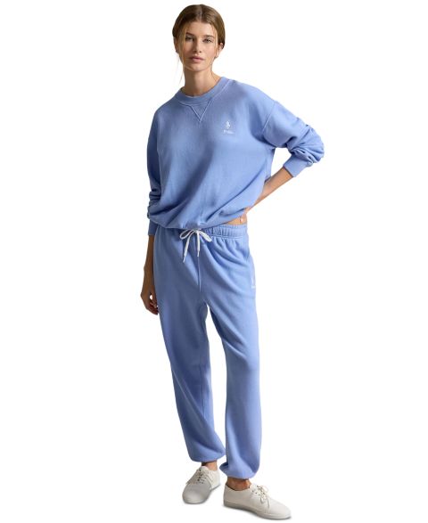 Женские брюки Polo Ralph Lauren Island Fleece Knit Ankle Jogger, цвет: Синий