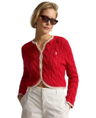 Women's Crewneck Buttoned Placket Cropped Cardigan