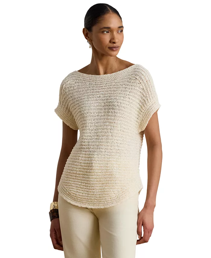 Women's Boat Neck Dropped Shoulder Sweater