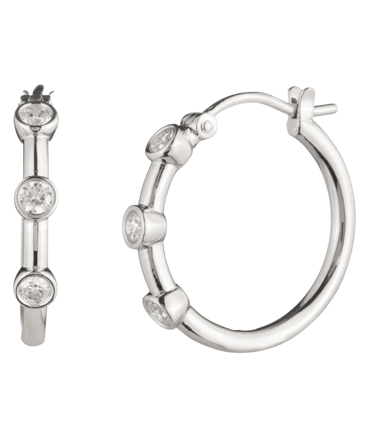 Lauren Ralph Lauren Cubic Zirconia Station Hoop Earrings