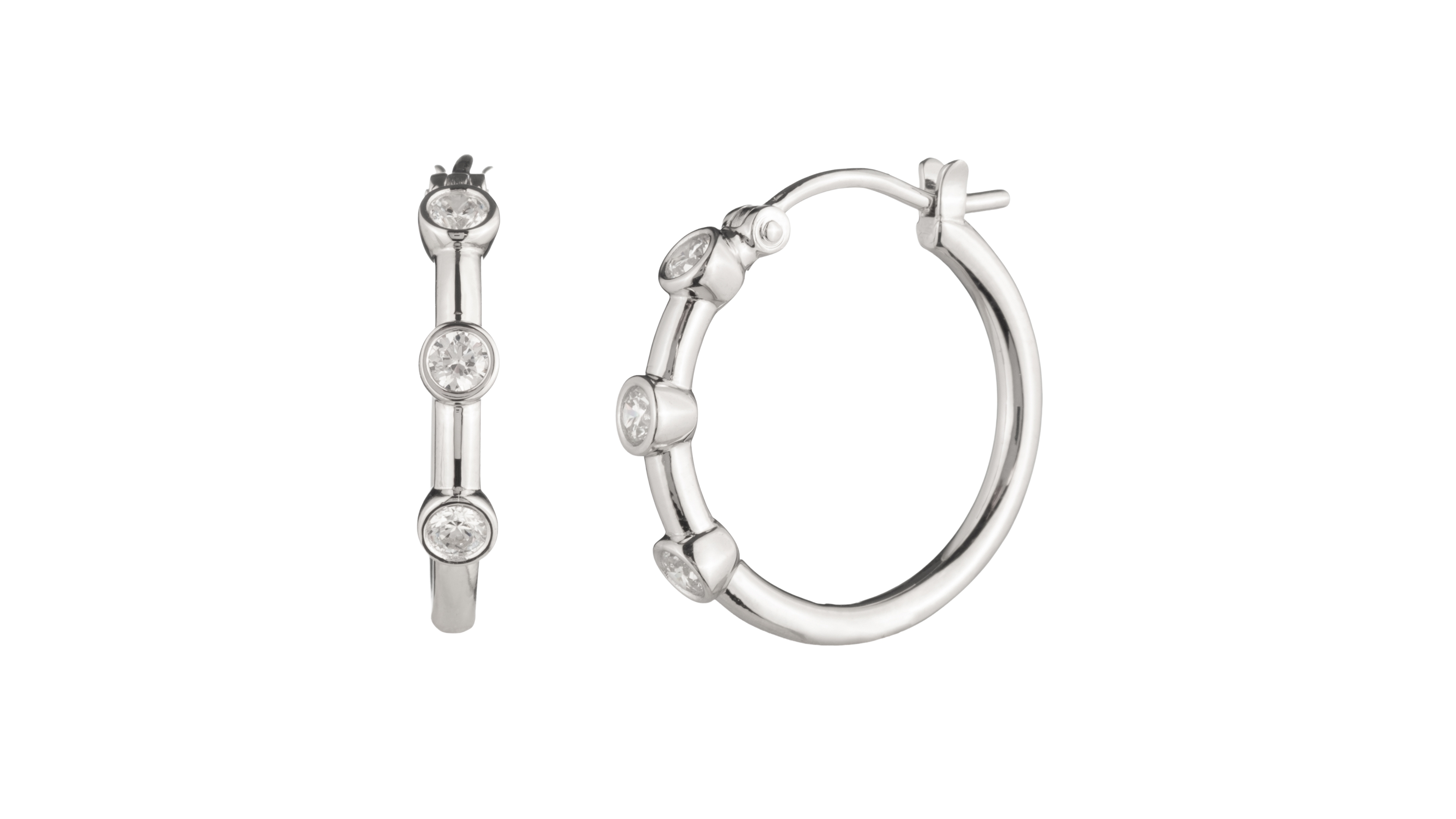 Lauren Ralph Lauren Cubic Zirconia Station Hoop Earrings