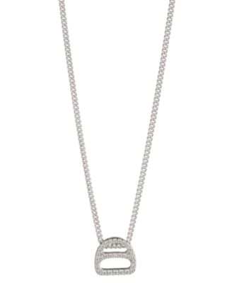 Cubic Zirconia Equestrian Pendant Necklace