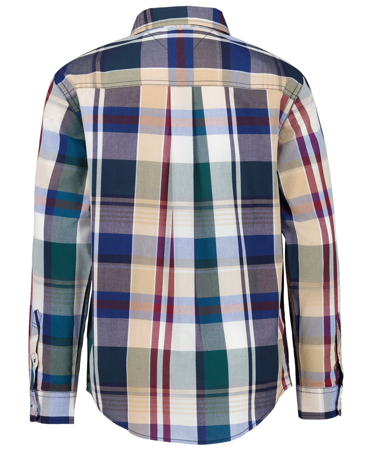 Tommy Hilfiger Boys' 4-20 Long-Sleeve Point-Collar Plaid Shirt