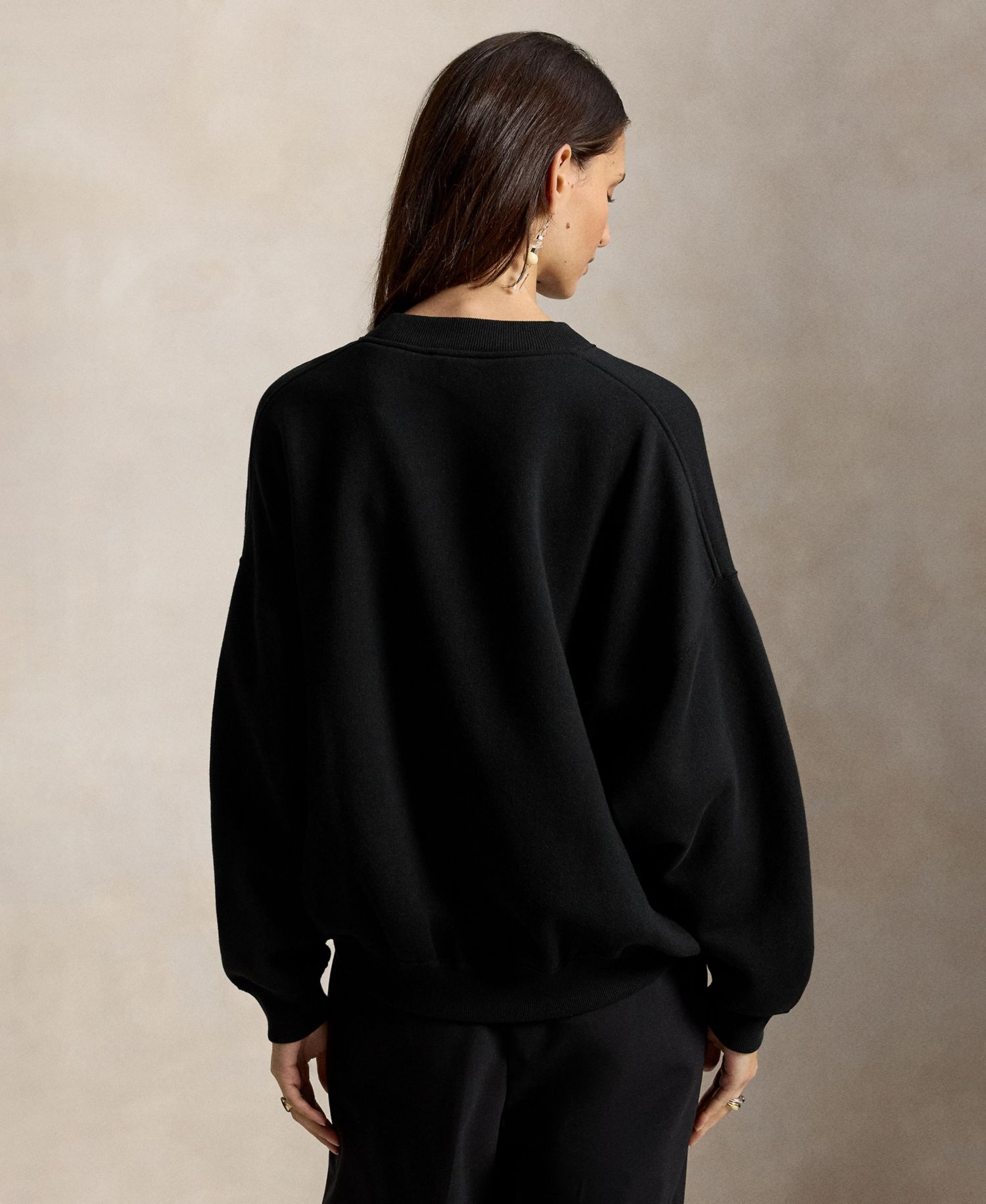 Women's Martini Polo Bear Fleece Relaxed-Fit Crewneck Sweatshirt
