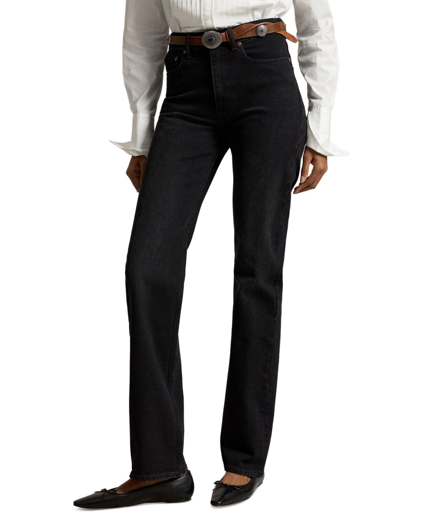 Женские джинсы Polo Ralph Lauren Relaxed Straight High-Rise, цвет: Варёный — фото 1