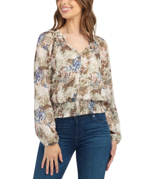 Женская блузка BCX Juniors' Print Sheer Long-Sleeve, цвет: Pat C