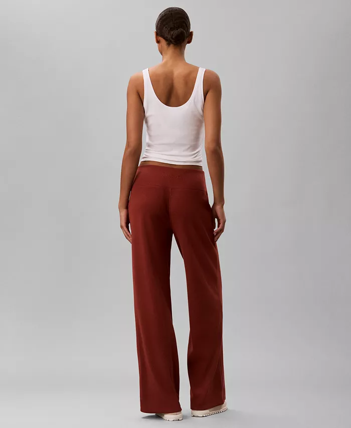 Women's Pull-On Waffle-Knit Relaxed-Fit Straight-Leg Pants - thumbnail 5