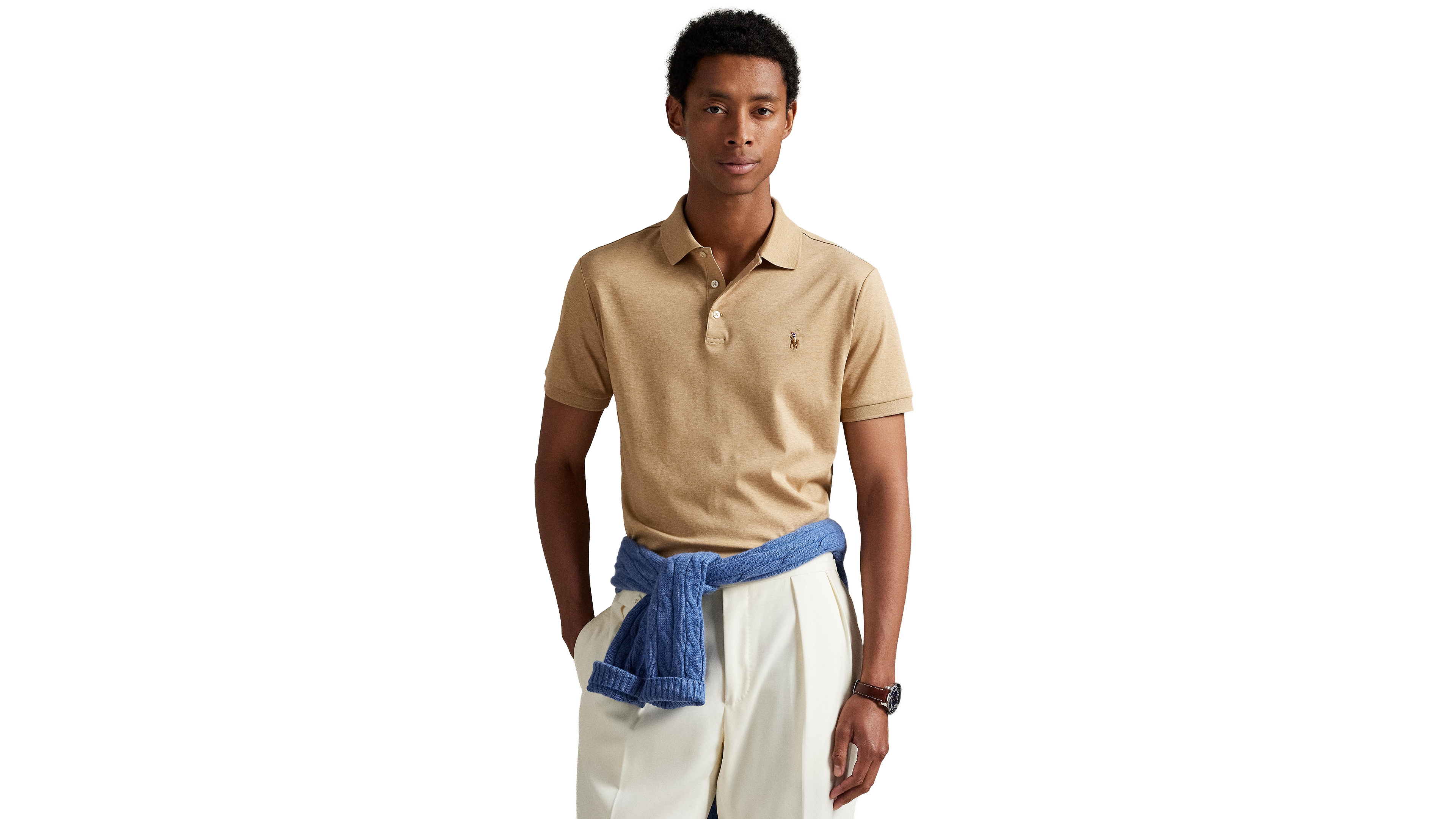 Men's Slim-Fit Soft Cotton Polo Shirt