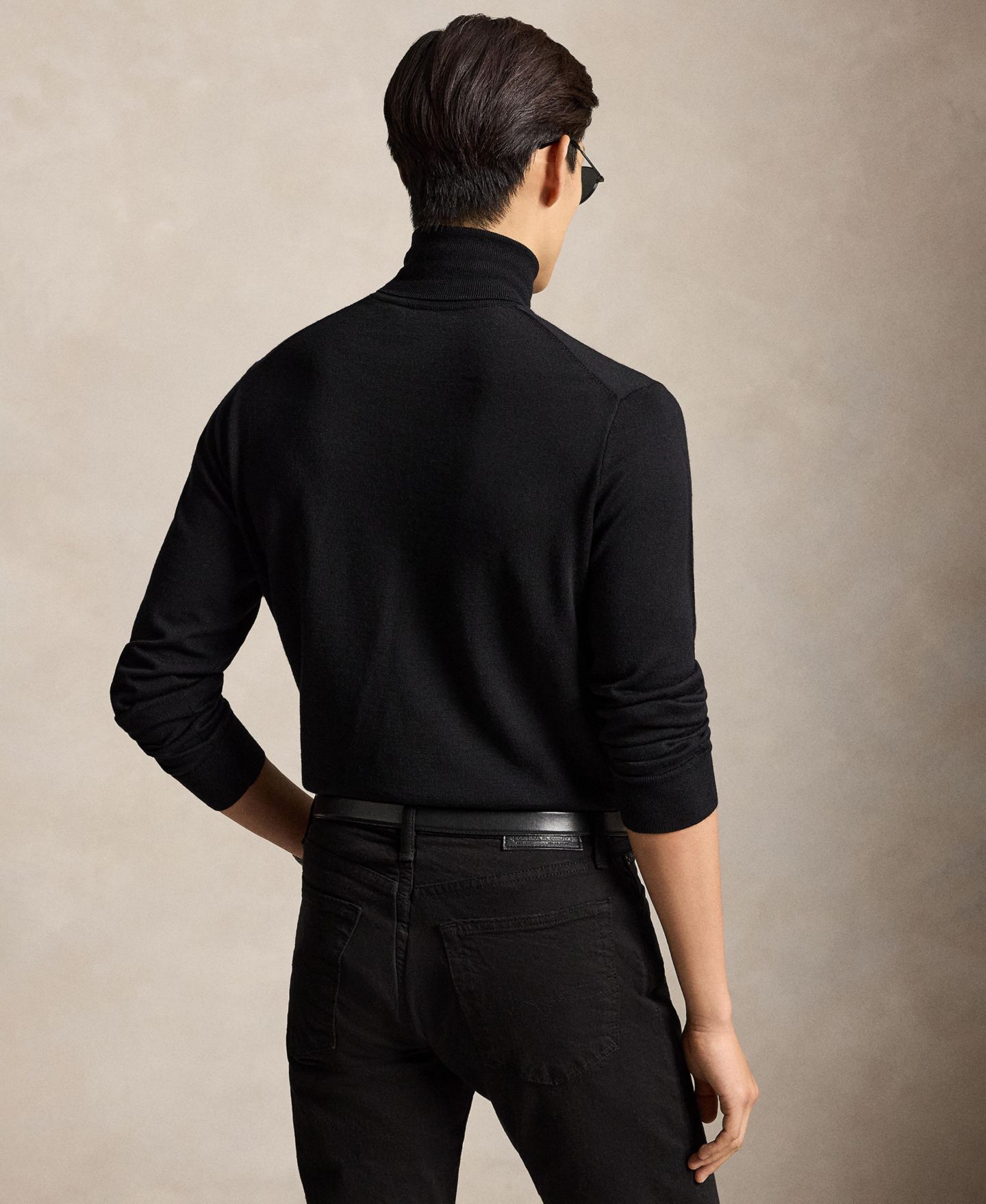 Мужской свитер Polo Ralph Lauren Washable Wool Turtleneck, цвет: Чёрный — фото 4