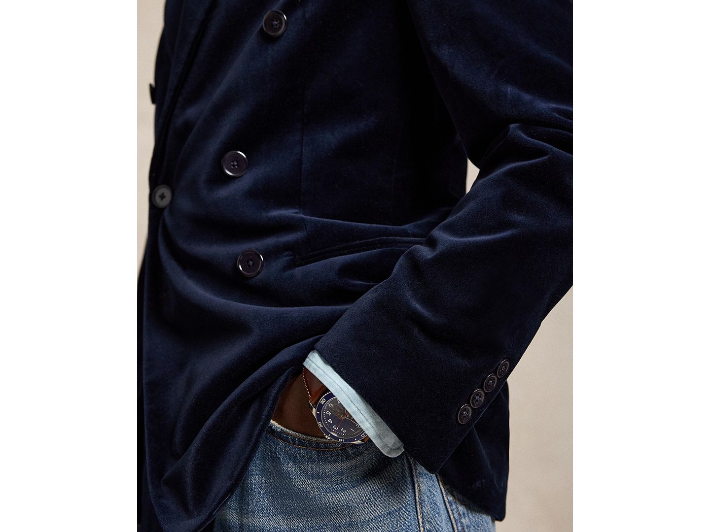 Мужская куртка Polo Ralph Lauren Polo Modern Velvet, цвет: Тёмно-синий — фото 4
