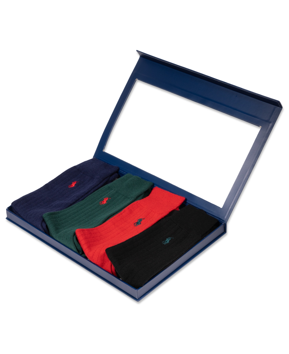 Polo Ralph Lauren Men's Merino Wool-Blend Ribbed Crew Socks, 4-Pack