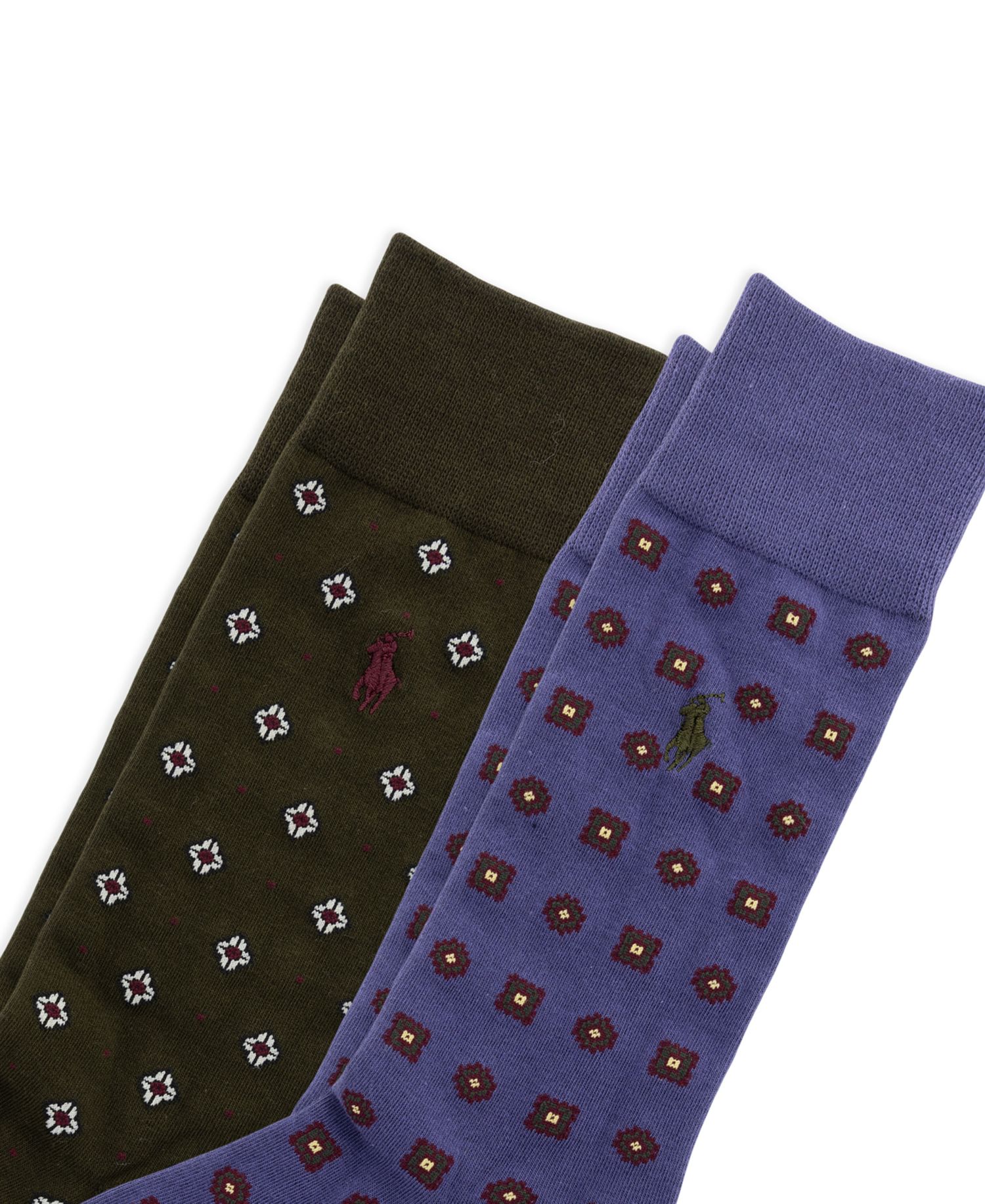 Men's Foulard Slack Ribbed-Cuff Crew Socks, 2-Pack