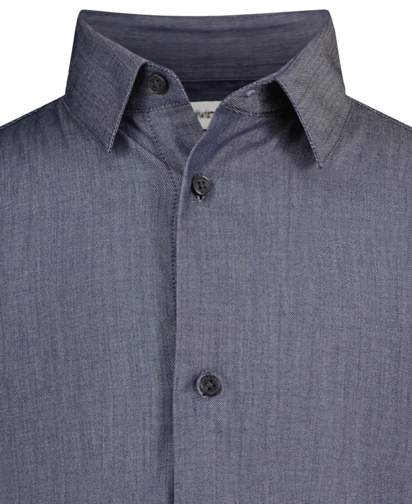 Рубашка Calvin Klein Stretch Chambray Cotton-Blend Long-Sleeve Dress Shirt для мальчиков, цвет: Тёмный синий — фото 3