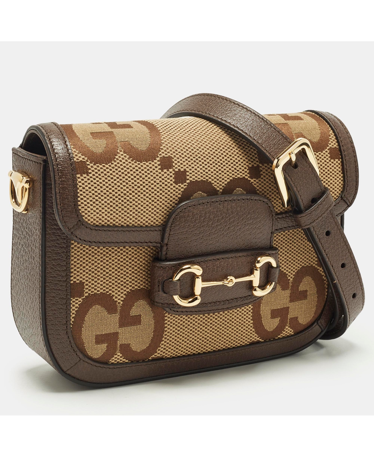 Pre-Owned Gucci women's Bree Gg Canvas and Leather Crossbody Bag