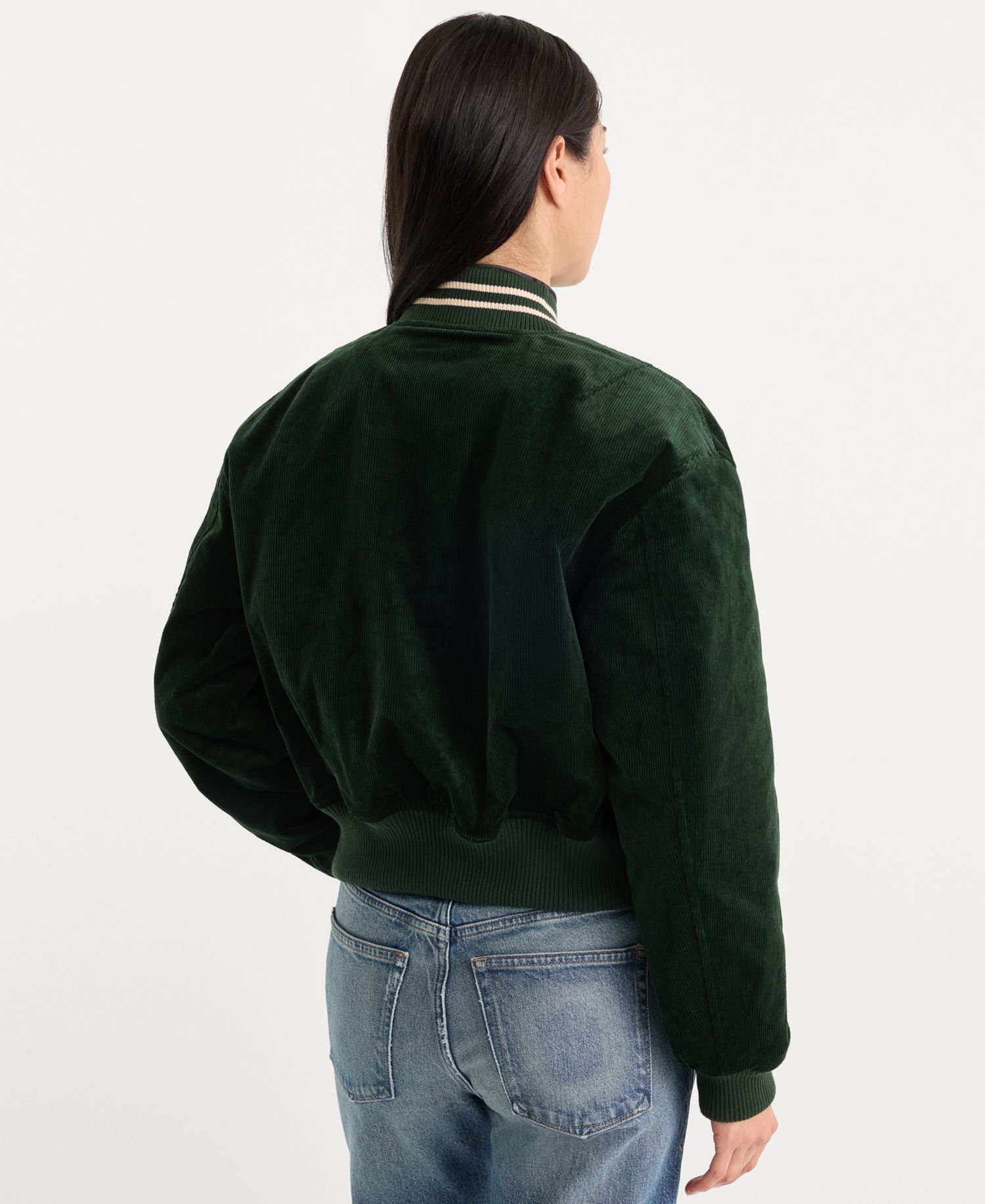 Women's Corduroy Zip-Up Bomber Jacket
