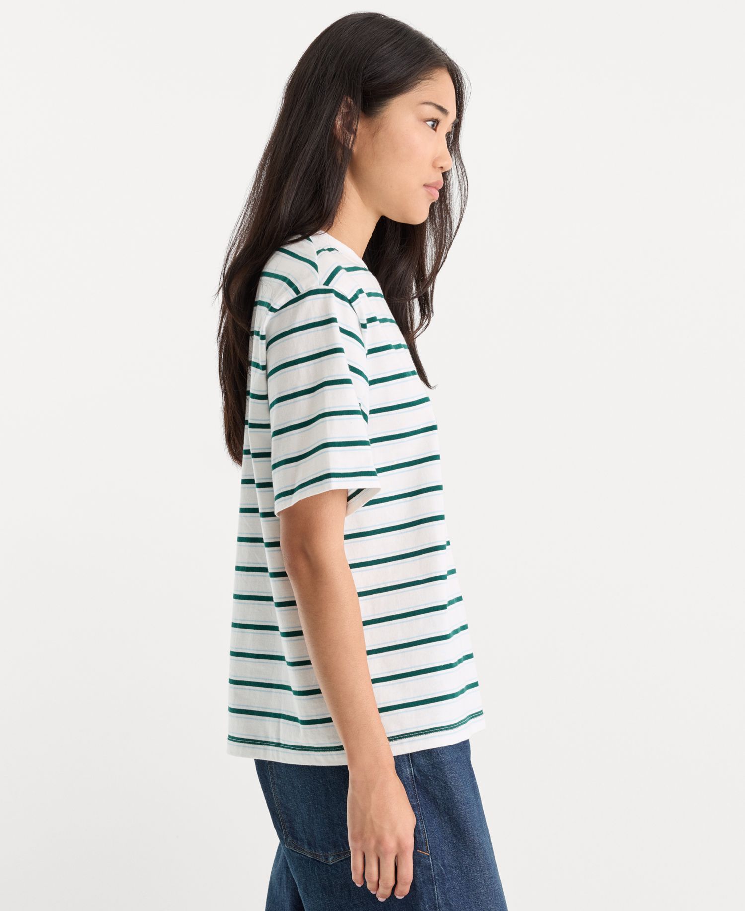 Women's Oversized Crewneck Stripe T-Shirt