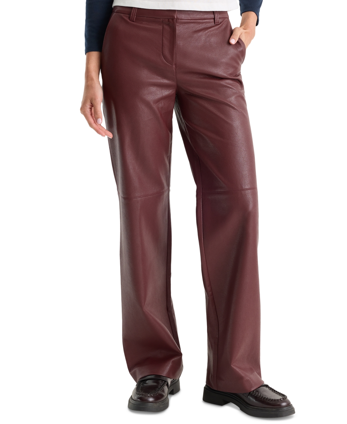Good American Women's Better Than Leather Low-Rise Wide-Leg Faux Trousers