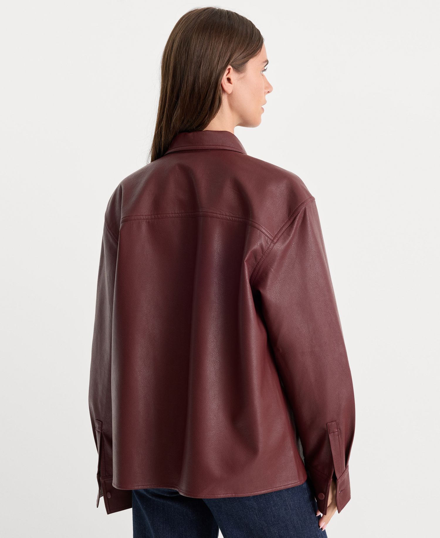 Women's Better Than Leather Long-Sleeve Collared Button Down Shirt