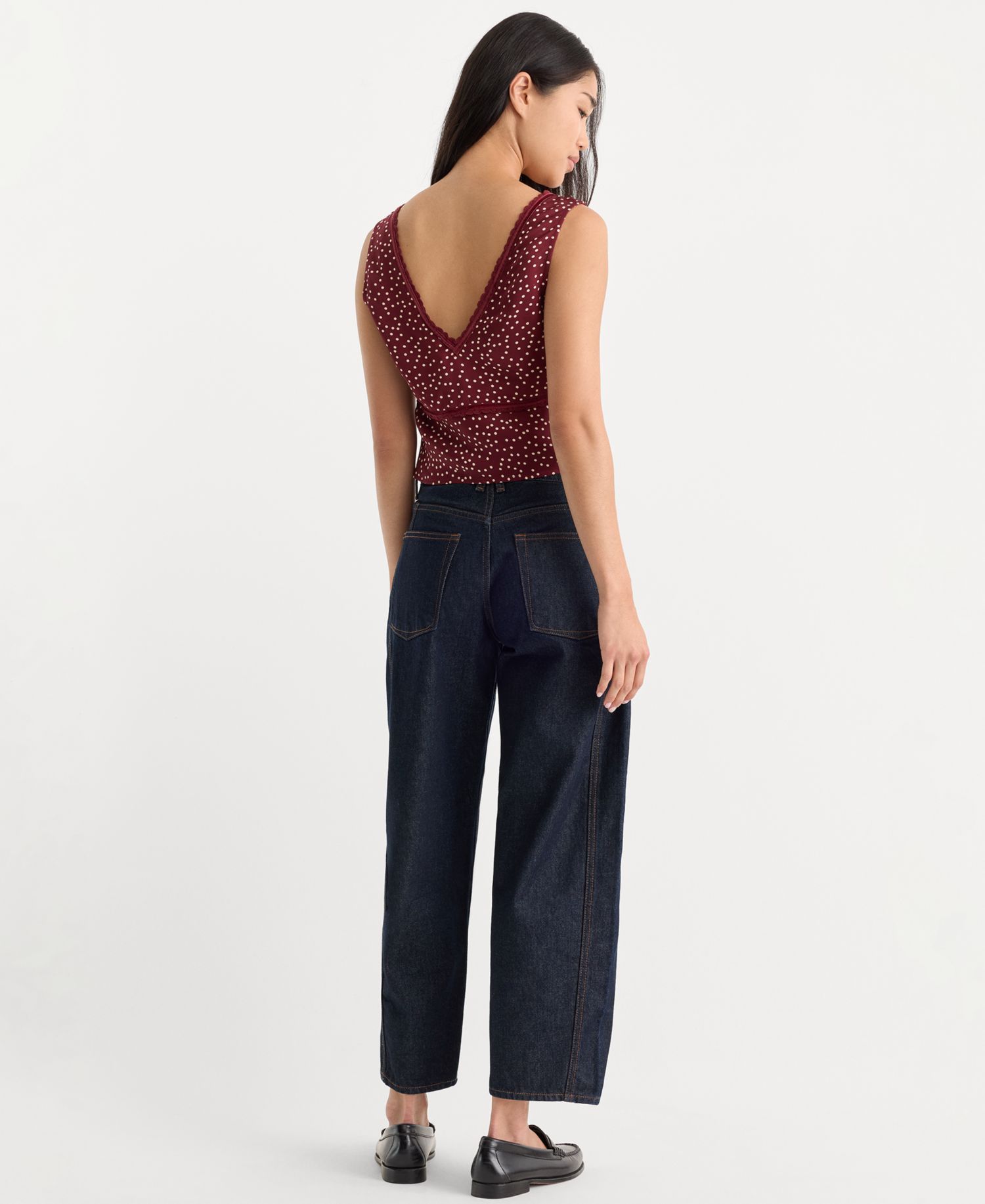 Women's Vintage Barrel Ankle High-Waisted Jeans
