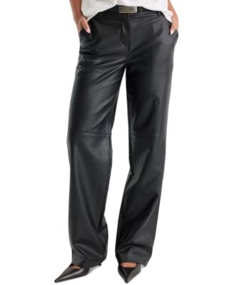 Women's Better Than Leather Low-Rise Wide-Leg Faux Leather Trousers