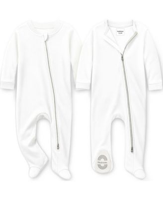 Soothe Sleep N' Play Footed Pajama, 2-Pack Cotton Baby Sleepers 0-9 Months, Soft Newborn Sleepers with Mitten Cuffs