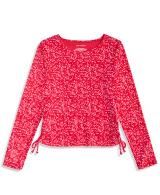 Girls' 4-16 Floral Long-Sleeve Fitted T-Shirt