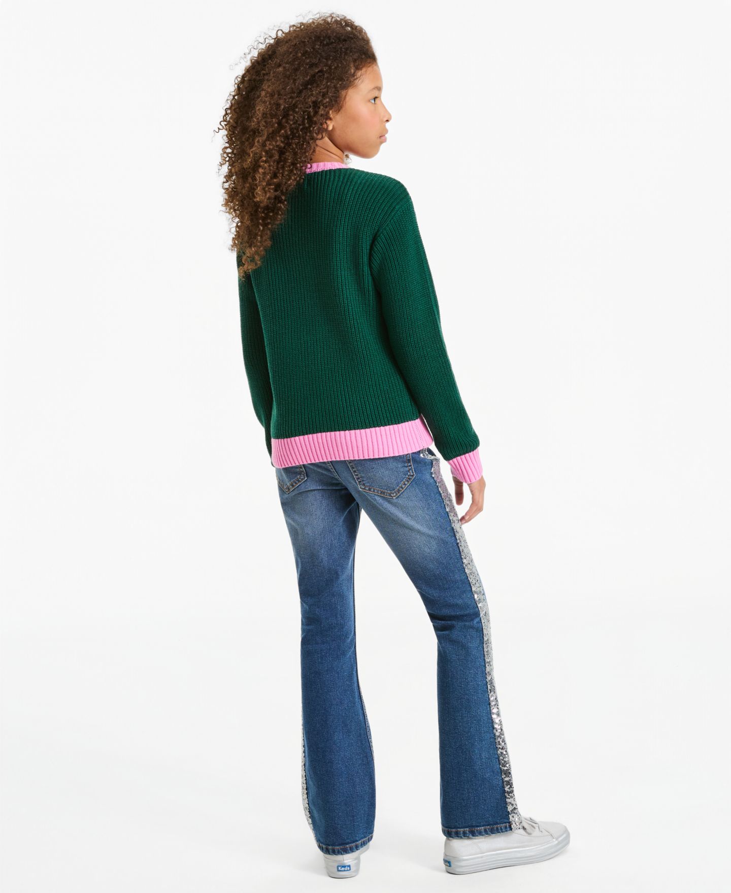 Свитер Epic Threads Merry & Bright Crewneck Long-Sleeve для девочек, цвет: Чистый изумрудный — фото 4