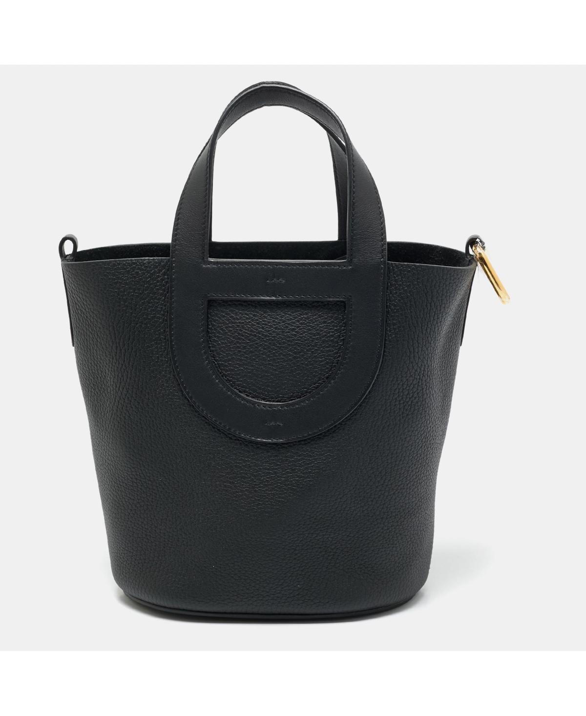 Pre-Owned HERMES Noir Taurillon Clemence And Swift Leather In The Loop - Black