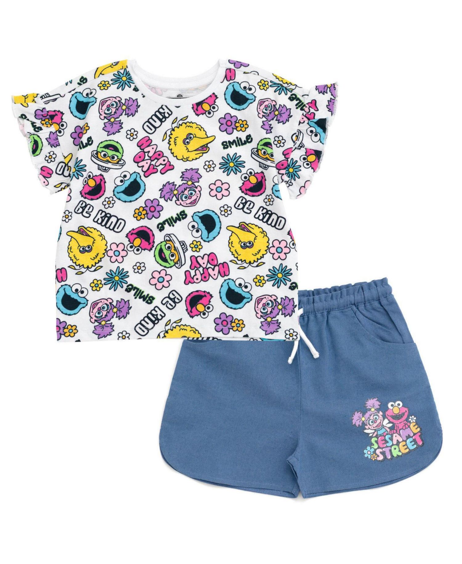 Baby Girls' T-Shirt and Chambray Shorts Set