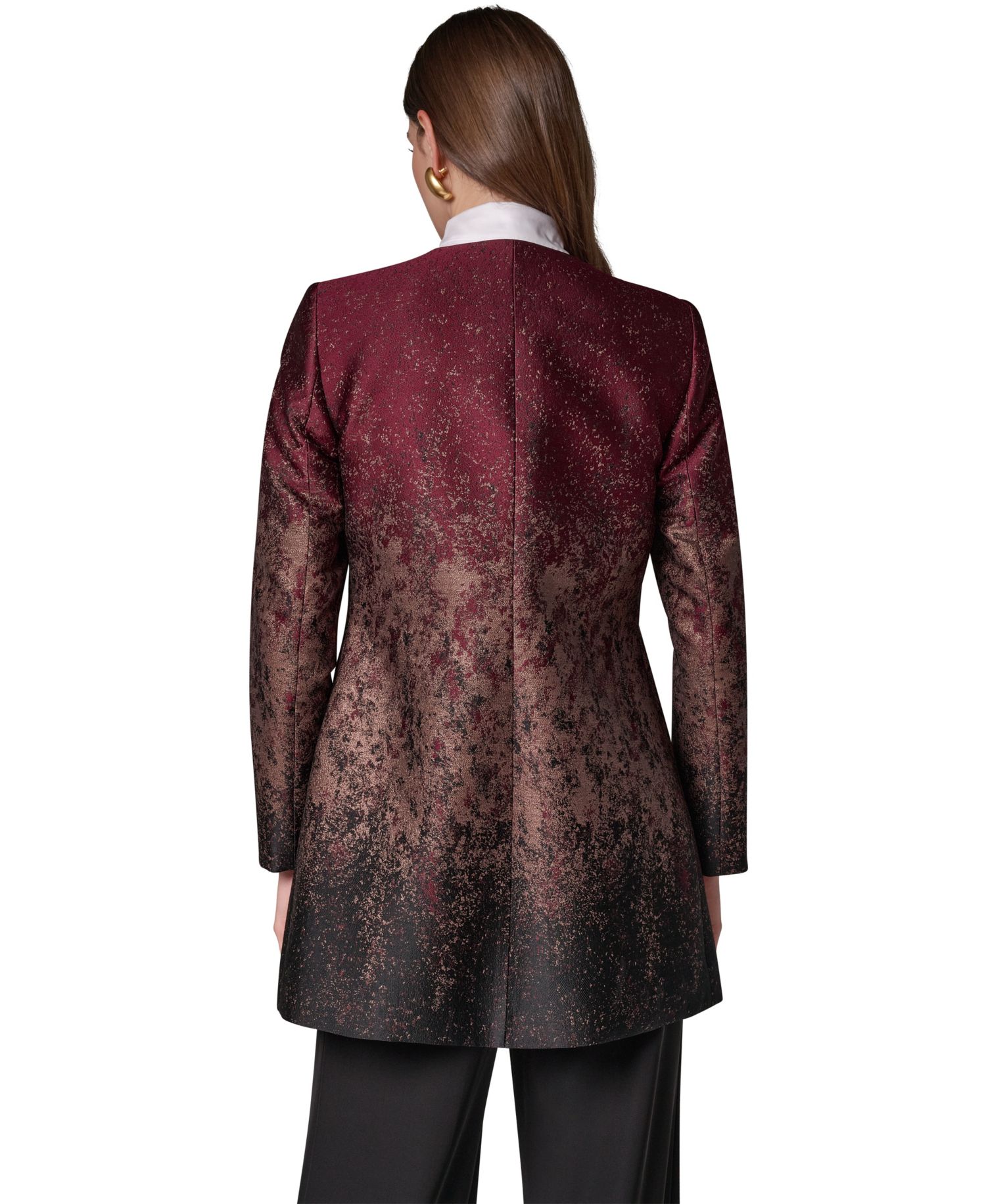 Women's Collarless Shoulder-Pad Blazer