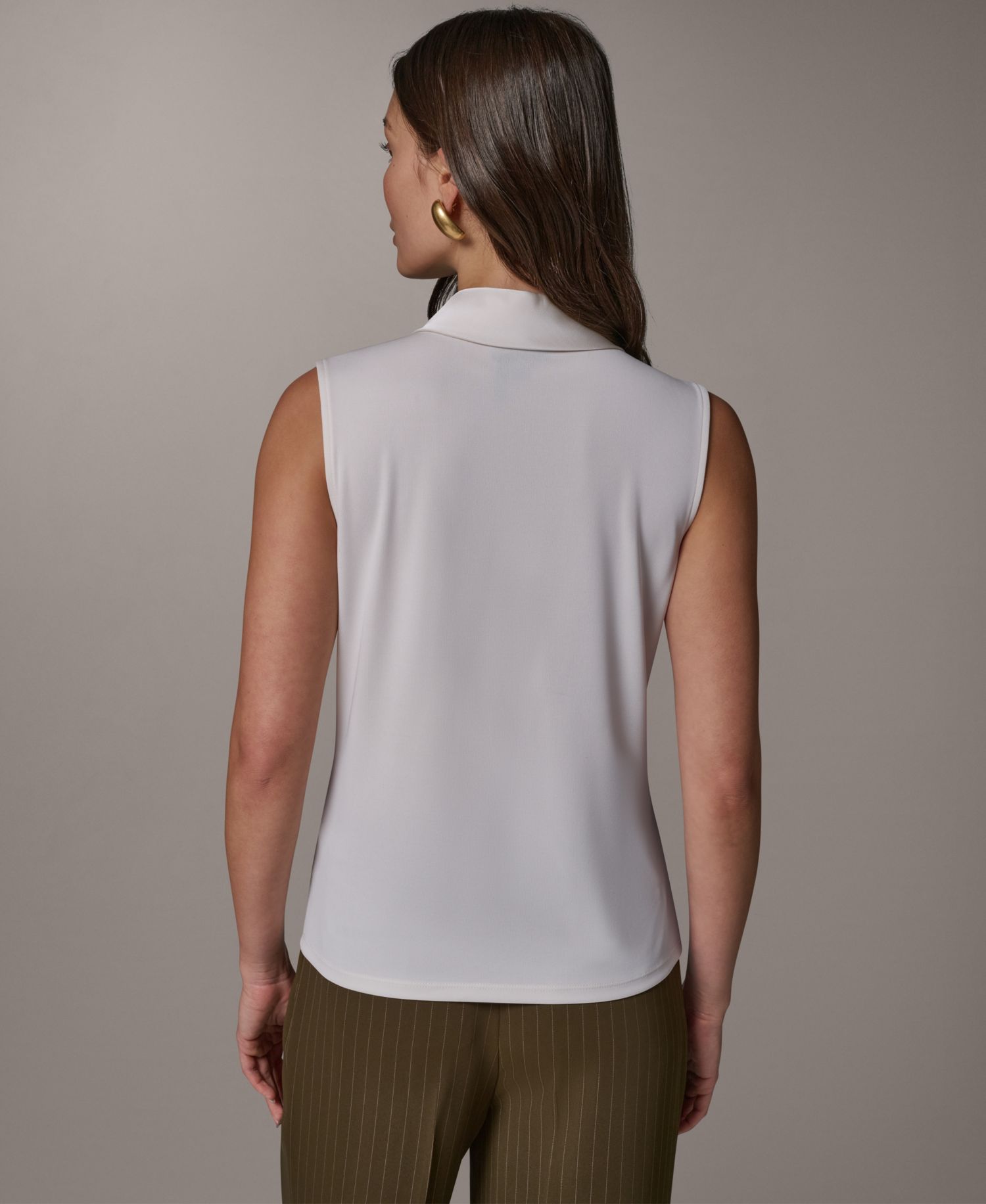 Women's Sleeveless V-Neck Satin Blouse