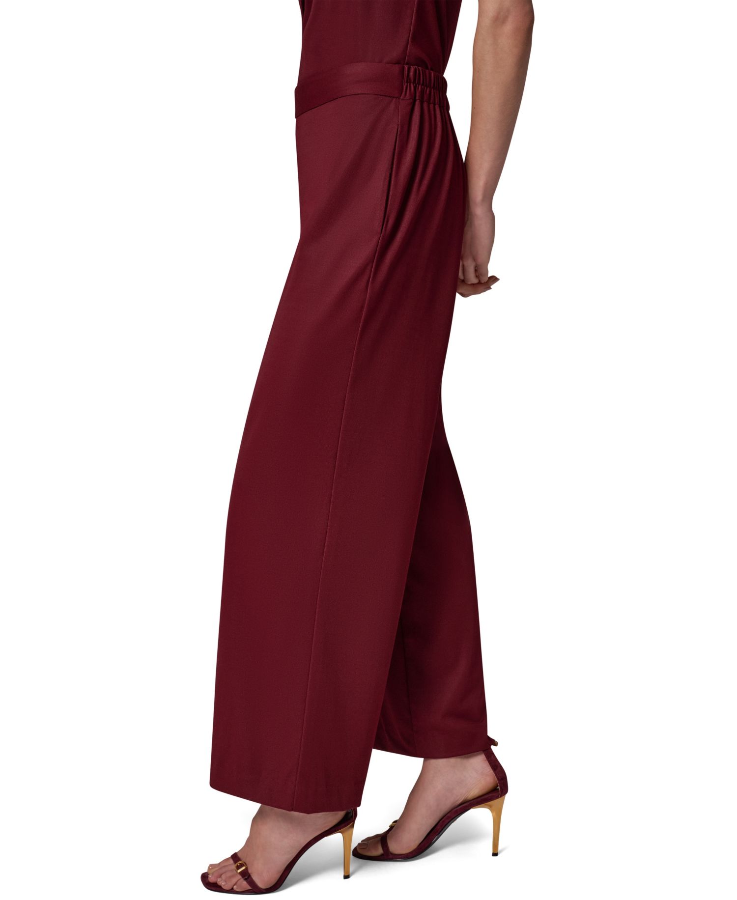 Women's Wide-Leg Pull-On Elastic-Waist Knit Pants
