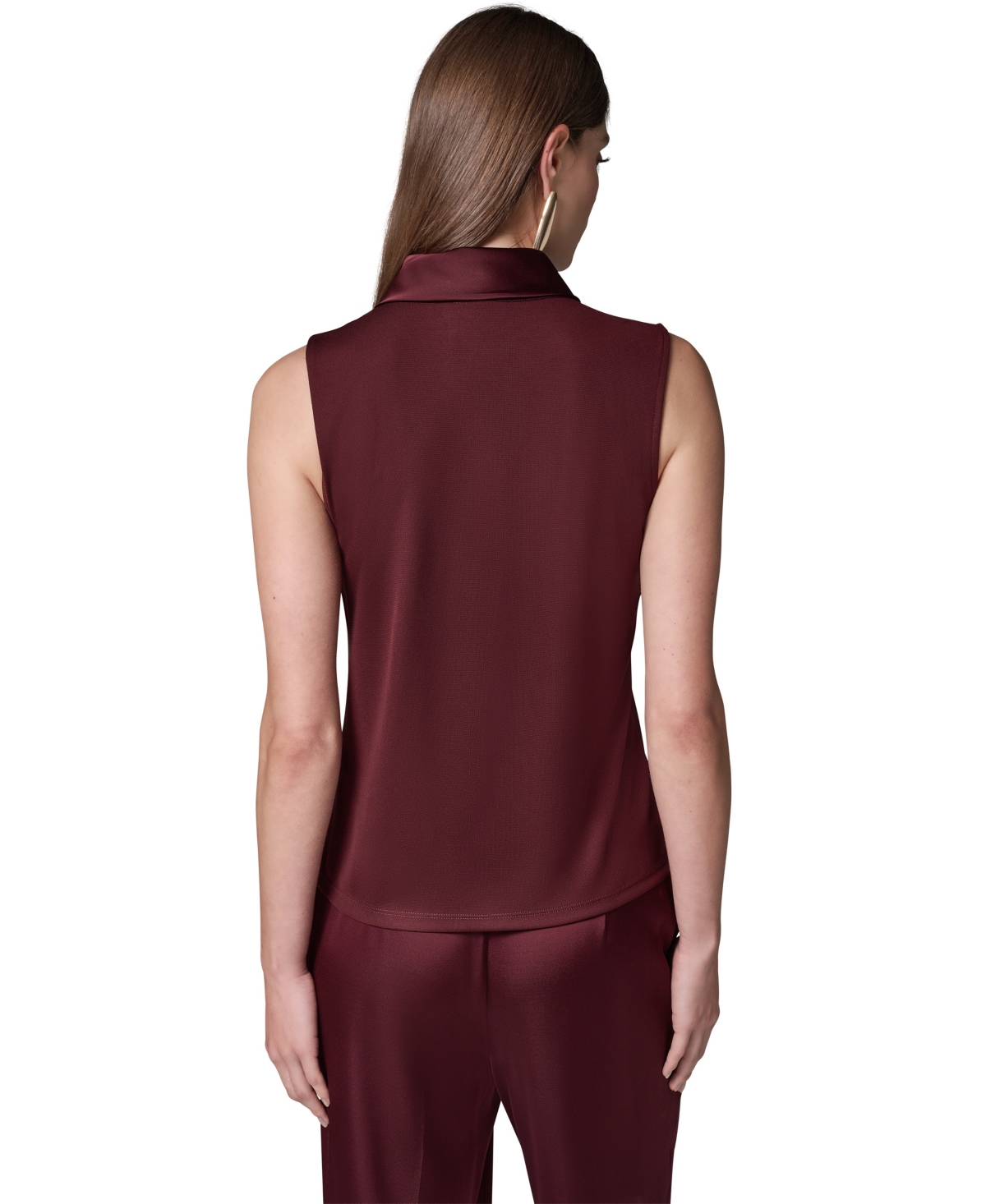 Donna Karan New York Women's Sleeveless Tie-Neck Blouse