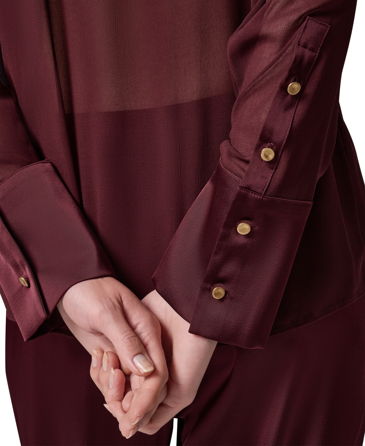 Donna Karan New York Women's Long-Sleeve Sheer Blouse