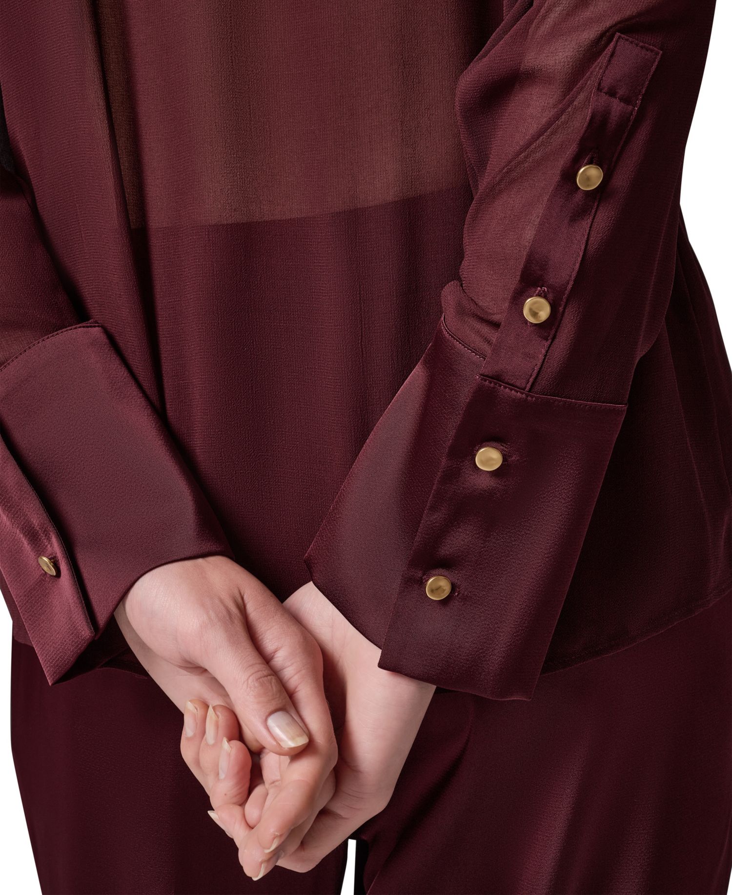 Women's Long-Sleeve Sheer Blouse