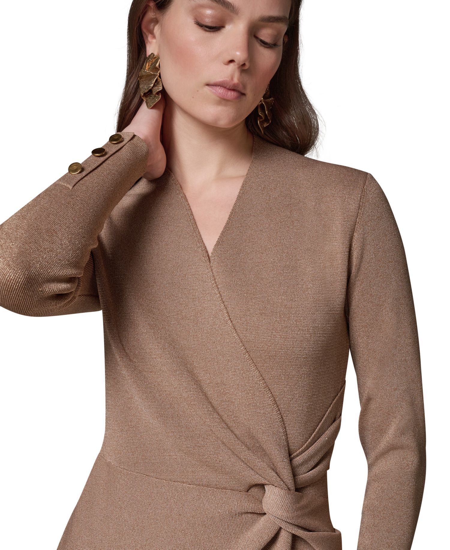 Women's V-Neck Long-Sleeve Fitted Sweater