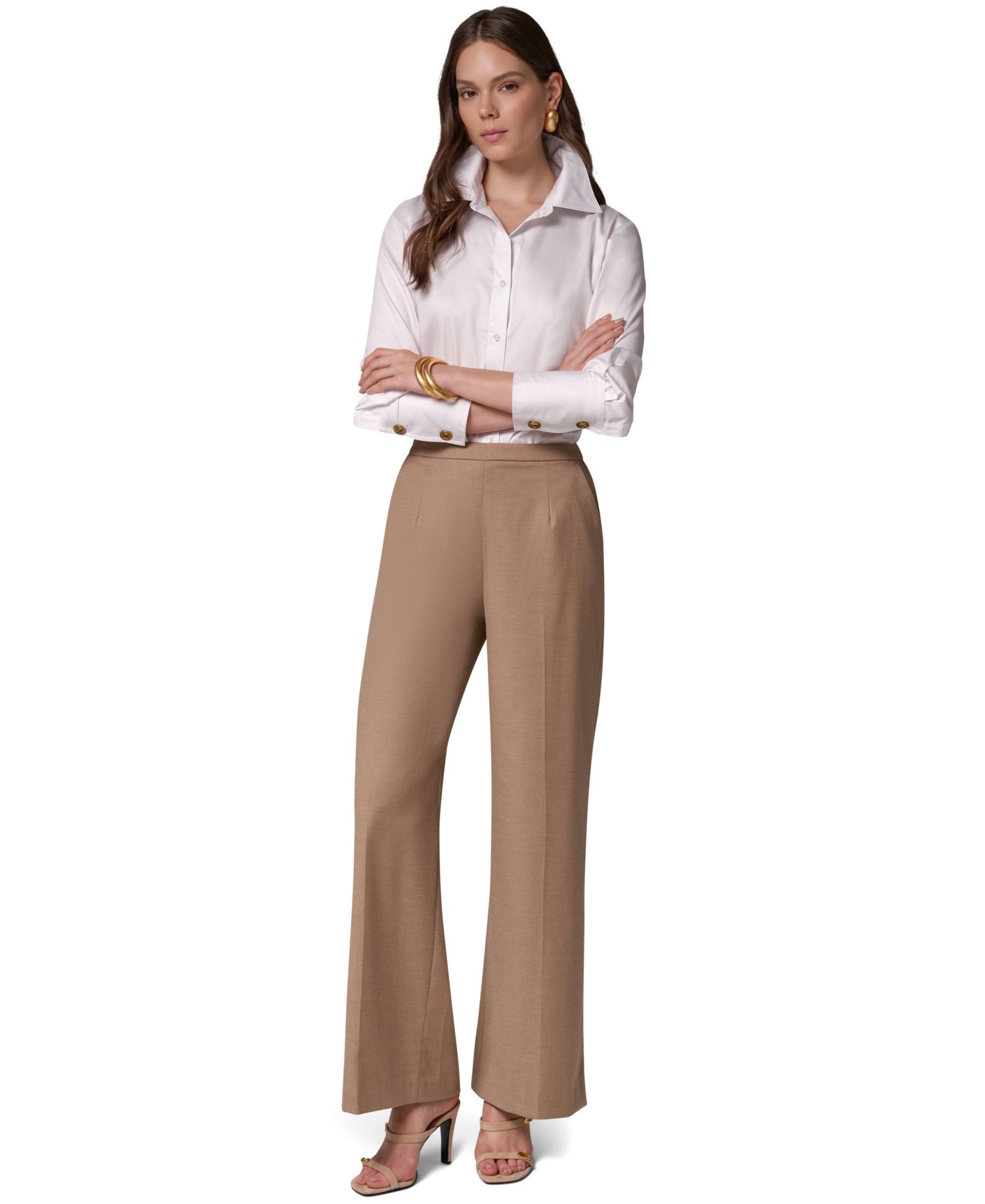 Women's Wide-Leg Elastic-Back Pants