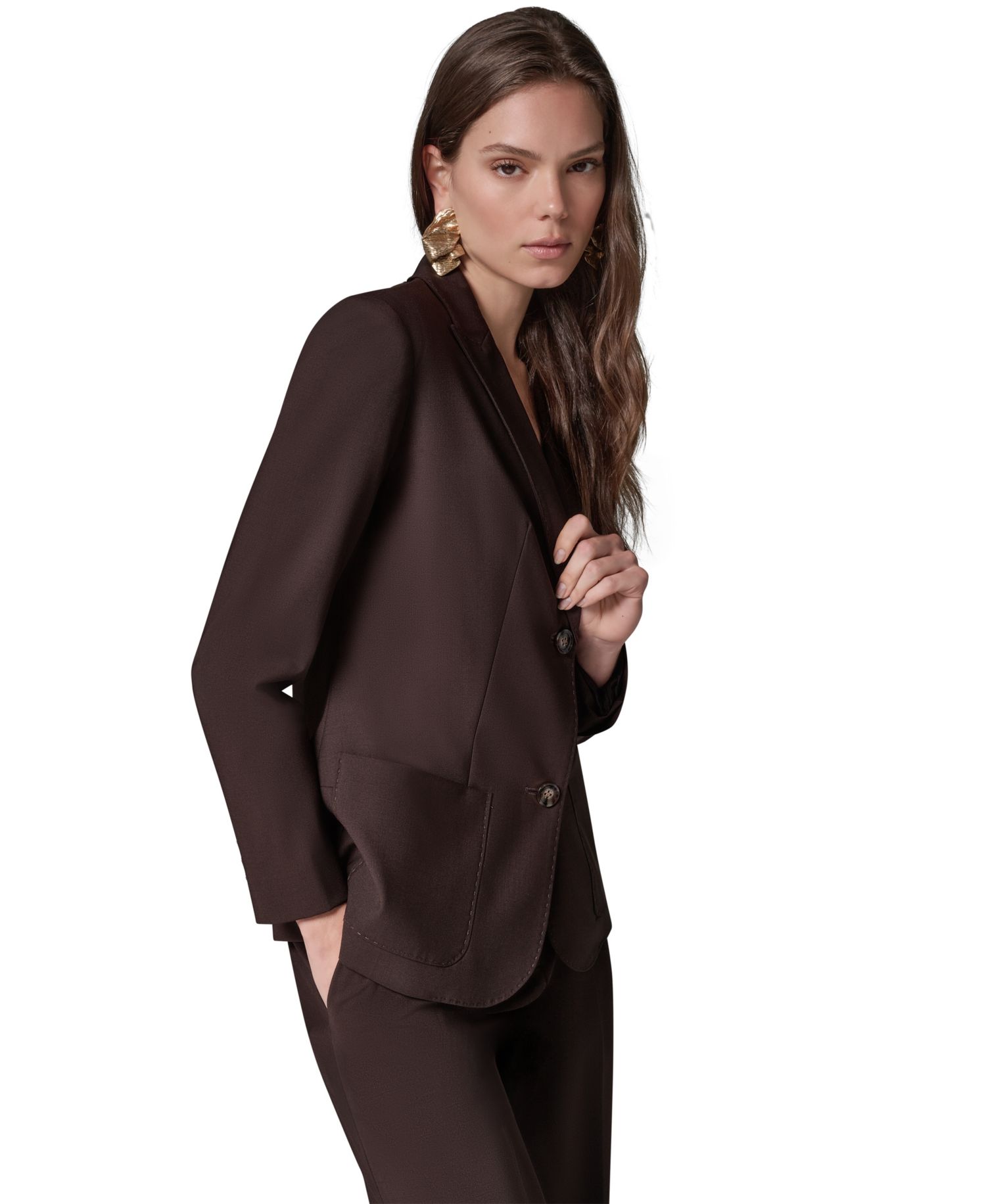 Women Oversized Notch Lapel Blazer