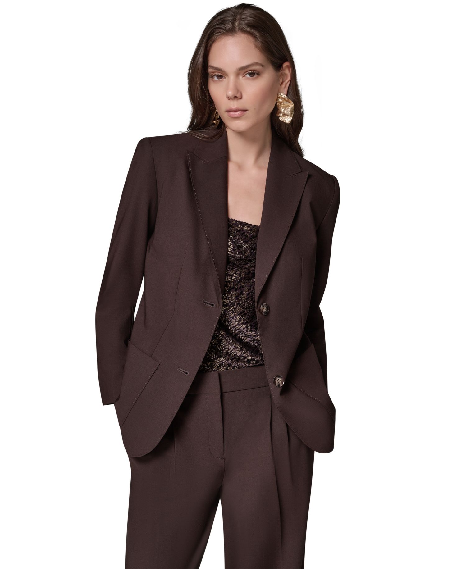 Women Oversized Notch Lapel Blazer