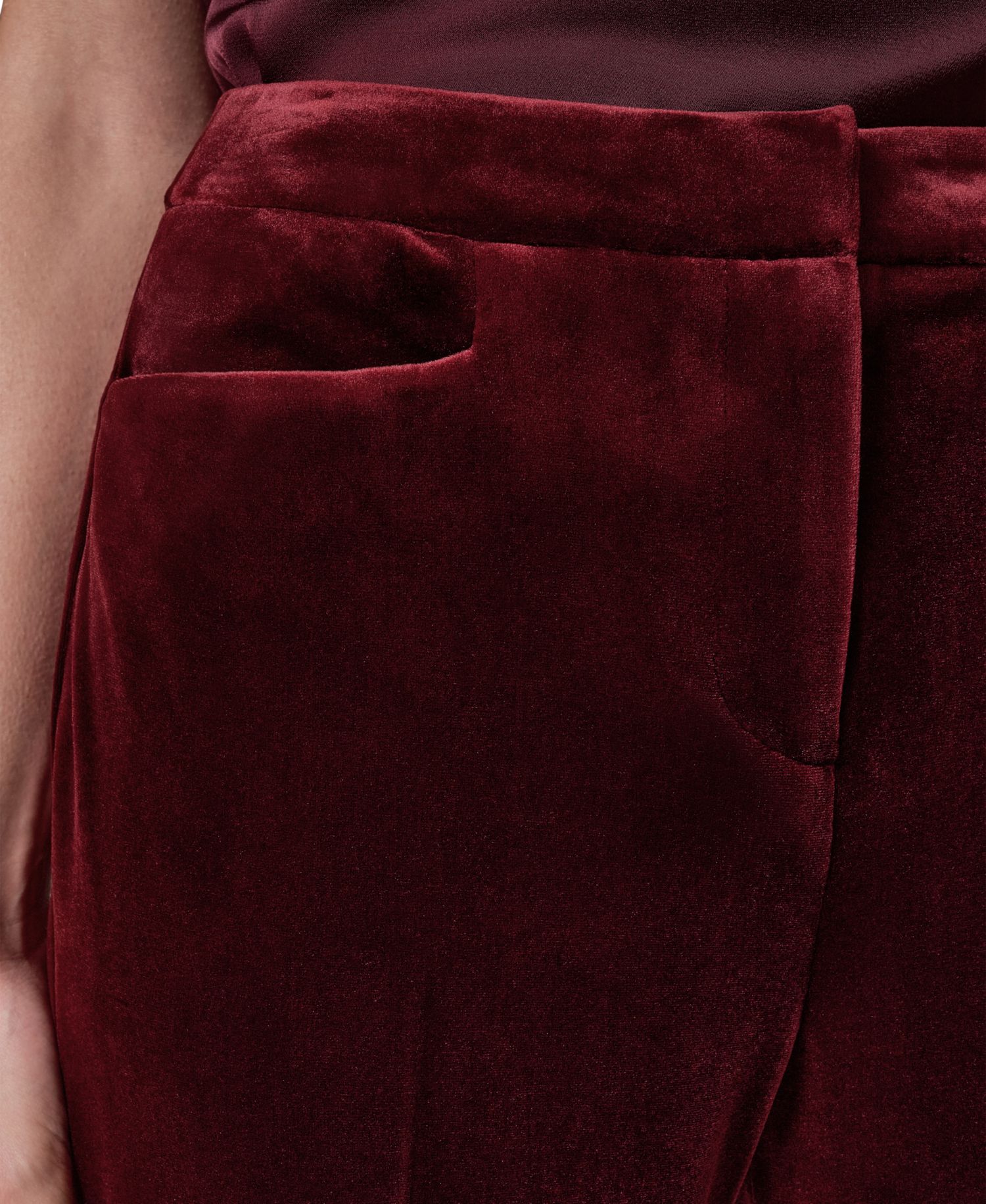 Women's Classic No Front Velvet Straight Mid-Rise Pants