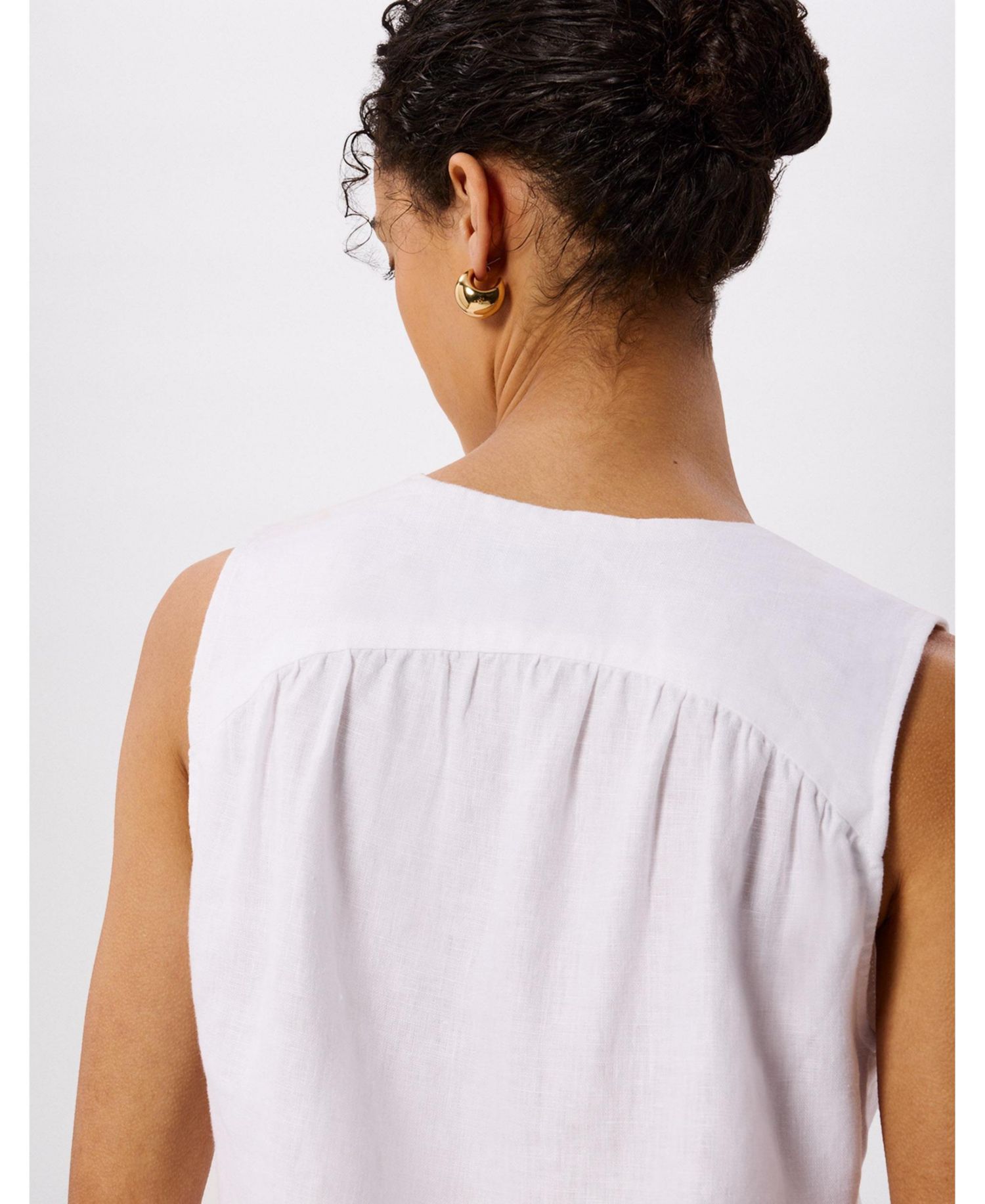 Women's Laura Linen Button-Up Tank Top