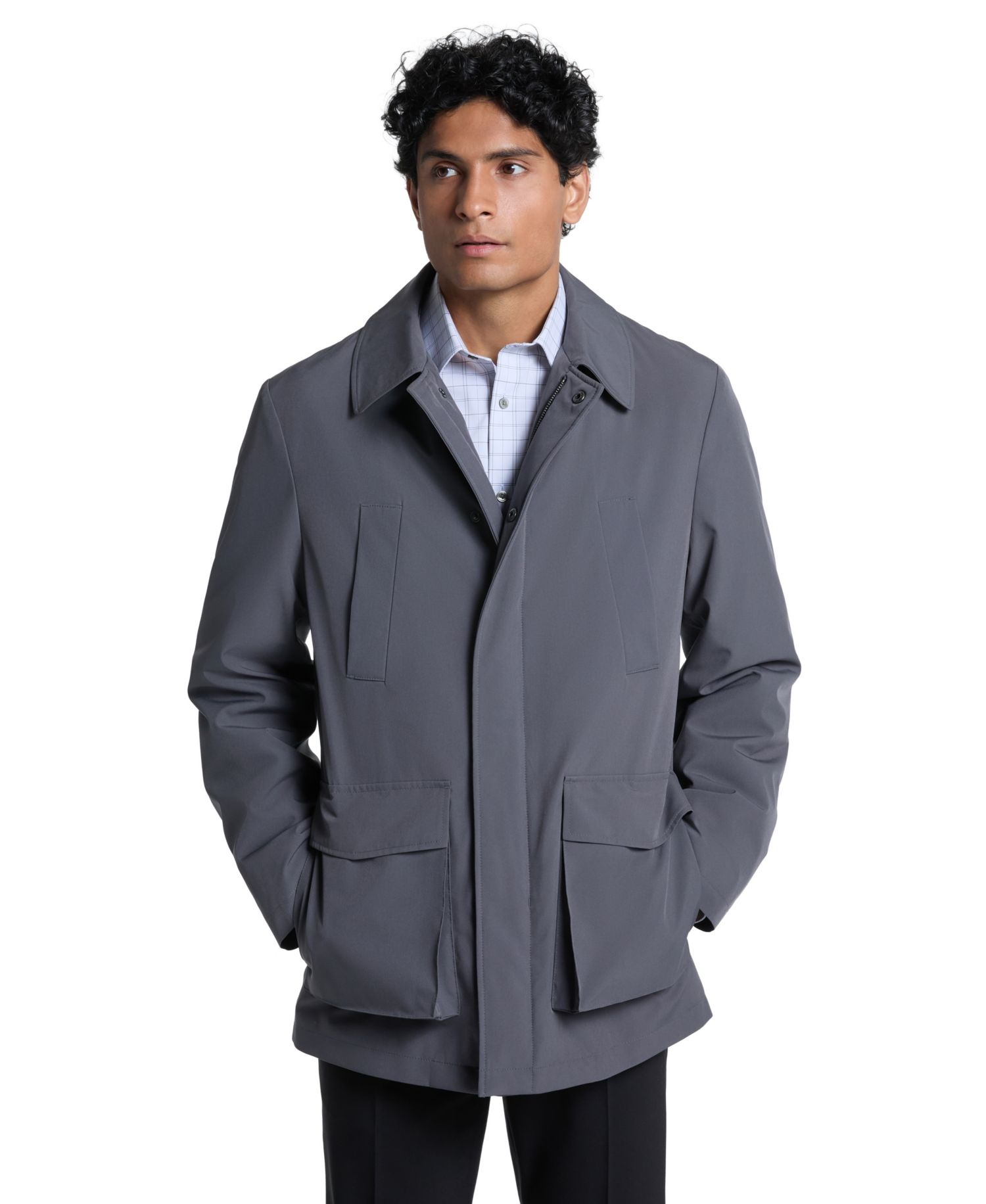 Men's Short Modern-Fit Rain Jacket