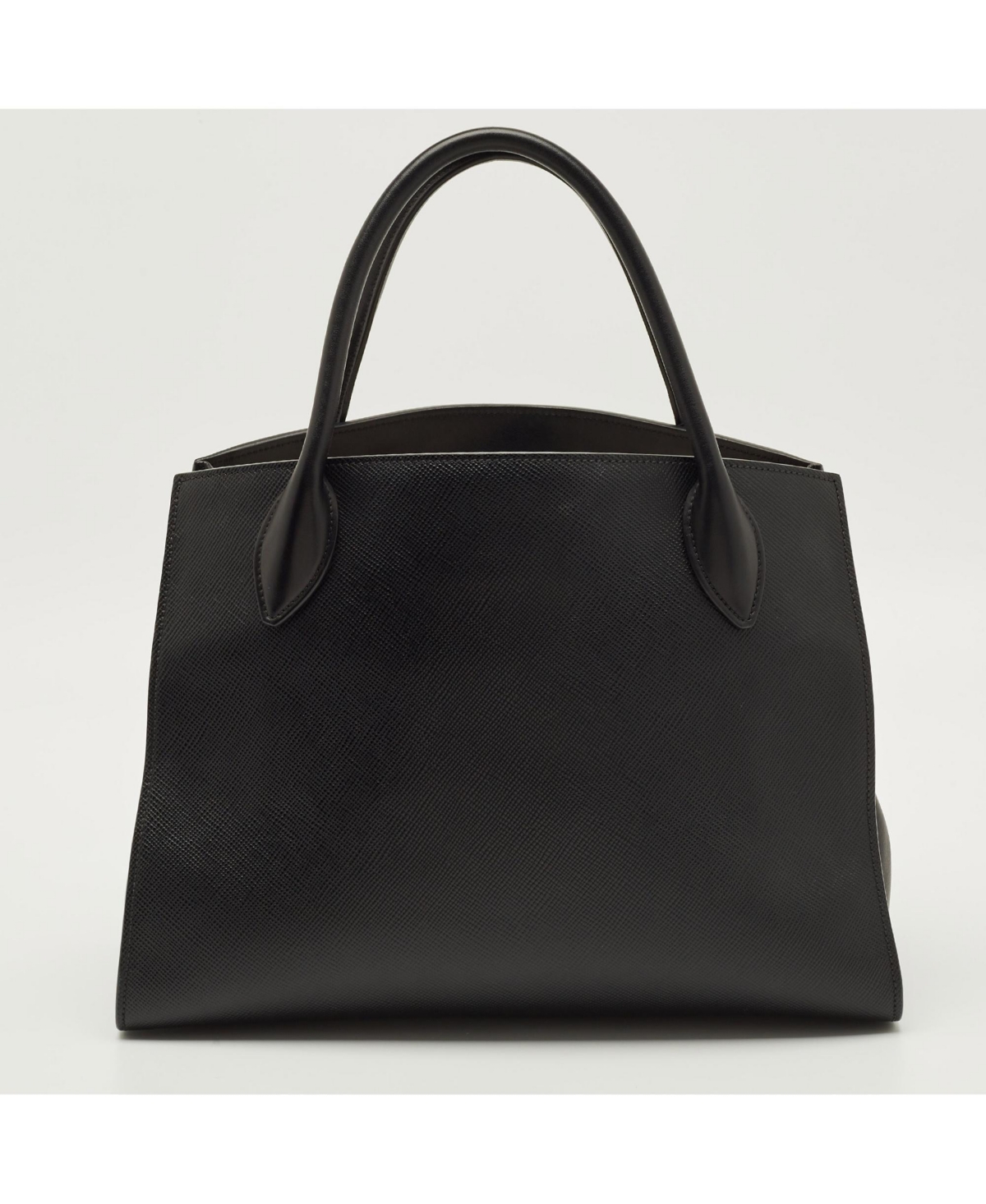 Pre-Owned Prada Women's Monochrome Saffiano Leather Medium Tote Bag