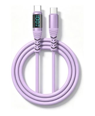 100W Digital Display Silicone Charging Cable for Laptops, Mobile Phones & USB-C Devices