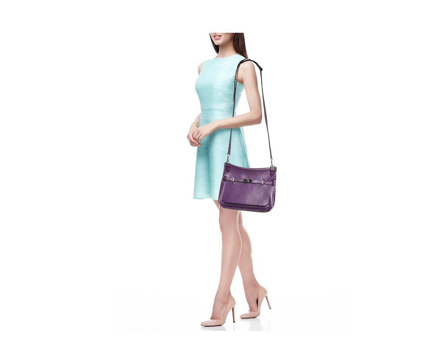 Pre-Owned HERMES Women's Ultraviolet Women's Togo Leather Palladium Finish