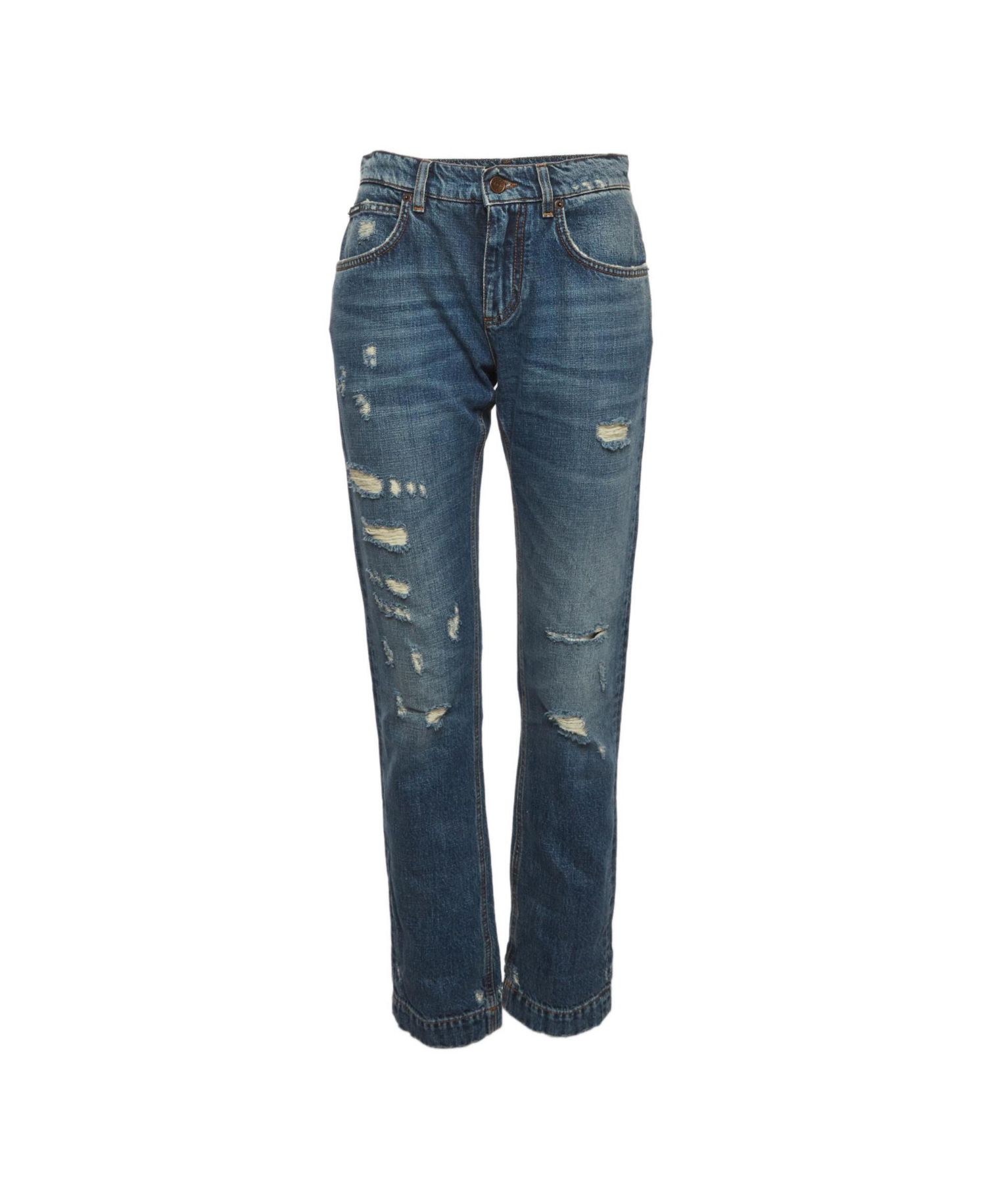 Women's Baroque Heart Straight-Leg Mid-Rise Jeans